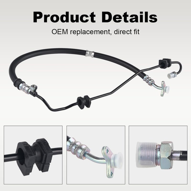 WMPHE Power Steering Pressure Hose Assembly Compatible with Honda CRV CR-V 2.4L 2007 2008 2009 2010 2011, Replacement for 53713SWAA03, 53713SWAA02, 3401230 - Image 2